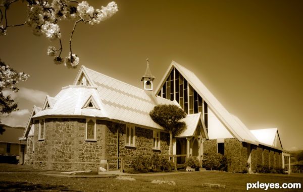 Church in spring